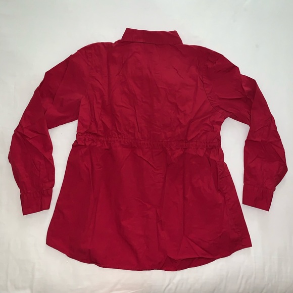 Maternity cute red button down shirt with bow! - Picture 4 of 4